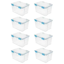 Sterilite 54 Quart Clear Plastic Stackable Storage Container Box Bin With Air Tight Gasket Seal Latching Lid Long Term Organizing Solution -Storage Specialty Store GUEST 00a8d29c 55e4 45ba 8804 1e740ace1547