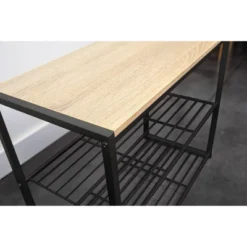 3 Tier Shoe Rack Black Metal With Natural Wood - Brightroom™ -Storage Specialty Store GUEST 013d69be 4814 4e67 a4fd 7c871da78098