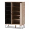 Adelina Mid - Century Modern 1 - Door Wood Shoe Cabinet - Brown - Baxton Studio