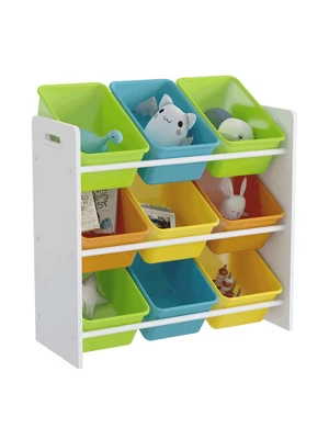 Year Color White Toy Cubes Storage Organizer For Kids, Classroom, Playroom, Daycare, Nursery With 9 Colorful Storage Bins 2 Year Color White Toy Cubes Storage Organizer For Kids, Classroom, Playroom, Daycare, Nursery With 9 Colorful Storage Bins - Image 2