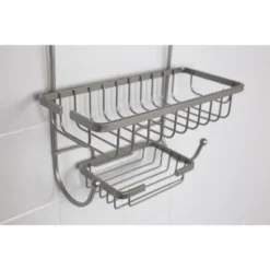 Home Basics Heavy Weight Satin Nickel Shower Caddy -Storage Specialty Store GUEST 03de6cb3 9341 44e3 95b0 cb210b5c8db4