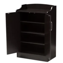 Verdell Modern And Contemporary Finished Shoe Cabinet Dark Brown - Baxton Studio