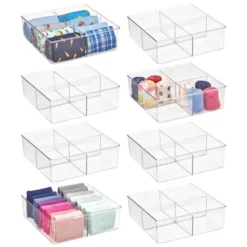 MDesign Plastic Divided Closet Storage Bin - Clear -Storage Specialty Store GUEST 096ac41b 8ce3 495c bcea 6be82abb8984
