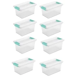 Sterilite Medium Stackable Clear Plastic Storage Tote Container With Clear Latching Lid & Green Clips For Home & Office Organization -Storage Specialty Store GUEST 0a65a092 ffbb 4c76 a2f7 4bbe5f206c5e