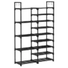 WOWLIVE 9-Tier Large Stackable Metal Shoe Rack Shelf Storage Tower Unit Cabinet Organizer For Closets, Fits 30 To 35 Pairs, Black