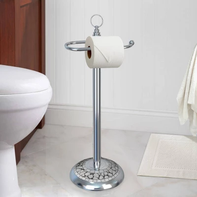 Freestanding Toilet Tissue Holder Chrome/Ice - Nu Steel 2 Freestanding Toilet Tissue Holder Chrome/Ice - Nu Steel - Image 2