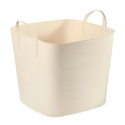 Life Story Tub 25L Tan Tub Basket 6.6 Gal Plastic Storage Tote Bin W/ Carry Handles, Tan (6 Pack) 1 Life Story Tub 25L Tan Tub Basket 6.6 Gal Plastic Storage Tote Bin W/ Carry Handles, Tan (6 Pack)