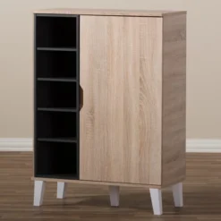 Adelina Mid - Century Modern 1 - Door Wood Shoe Cabinet - Brown - Baxton Studio 12 Adelina Mid - Century Modern 1 - Door Wood Shoe Cabinet - Brown - Baxton Studio -Storage Specialty Store GUEST 12d706ef fd89 44a8 b23e 01f88a8d3dba