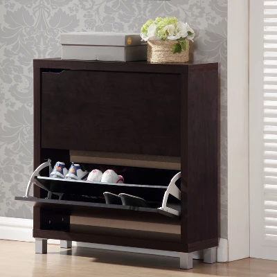 Simms Modern Shoe Cabinet - Baxton Studio 1 Simms Modern Shoe Cabinet - Baxton Studio