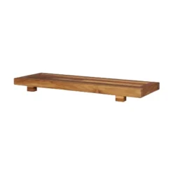 29"x2" Eleganto Teak Wood Bathtub Storage Caddy Natural - EcoDecors
