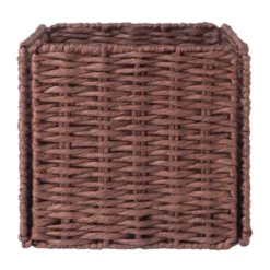 3pc Tessa Woven Rope 3 Small Basket Set Walnut - Winsome -Storage Specialty Store GUEST 13e78922 ac91 4f9a bd7b df20151ece90