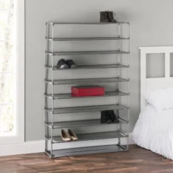 Home Basics 50 Pair Non-Woven Multi-Purpose Stackable Free-Standing Shoe Rack, Grey -Storage Specialty Store GUEST 149ff6ce 26b0 481b 82a6 4844c14118f0