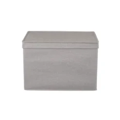 Household Essentials Set Of 2 Wide Storage Boxes With Lids Silver Linen -Storage Specialty Store GUEST 14a89a8e cc24 4cff 8bba cc9025e32c3d