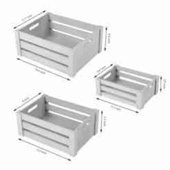 NEX 3pk Wooden Tray Set With Handle And Storage Crates Dark Gray 11 NEX 3pk Wooden Tray Set With Handle And Storage Crates Dark Gray -Storage Specialty Store GUEST 15ff219f 8320 4bac b4cb 9760927055e8