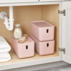 Cade Lidded Storage Bin Blush - IDESIGN 8 Cade Lidded Storage Bin Blush - IDESIGN -Storage Specialty Store GUEST 18366a86 9f1f 4611 939b aa5c2822b048