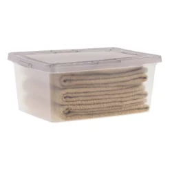 IRIS 8pk 4.25 Gallon Snap Top Plastic Storage Box Clear With Gray Lid -Storage Specialty Store GUEST 193edaf0 c28e 44fc 840b 269155f32b27