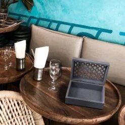 Mela Artisans Decorative Wooden Box With Hinged Lid In Trellis Design -Storage Specialty Store GUEST 1b6b710e fe84 4fbd a47f 44b2ccdfce14