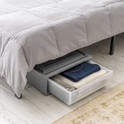 IRIS 27.5qt Underbed Plastic Storage Container With Sliding Organizer Drawers Gray/Clear -Storage Specialty Store GUEST 1b7787c9 c288 4ee8 a85b f19eb7411b00