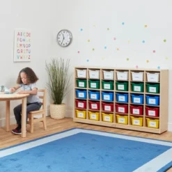 ECR4Kids 30 Cubby School Storage Cabinet, Kids Cubbies With Tray Slots -Storage Specialty Store GUEST 1bcd937c 31b8 4c03 ab35 7c51fa341123