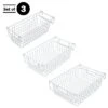 Set Of 3 Storage Bins - Basket Set For Toy, Kitchen, Closet, And Bathroom Storage - Small, Medium, And Large Shelf Organizers By Home-Complete (White)