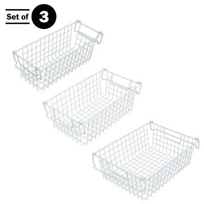 Set Of 3 Storage Bins - Basket Set For Toy, Kitchen, Closet, And Bathroom Storage - Small, Medium, And Large Shelf Organizers By Home-Complete (White) 1 Set Of 3 Storage Bins - Basket Set For Toy, Kitchen, Closet, And Bathroom Storage - Small, Medium, And Large Shelf Organizers By Home-Complete (White)