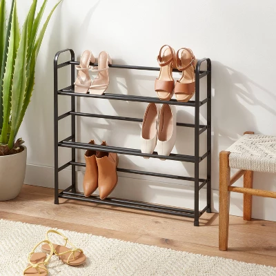 Small Space Metal Shoe Rack Black - Brightroom™ 1 Small Space Metal Shoe Rack Black - Brightroom™