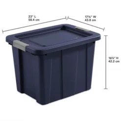 Sterilite Tuff1 18 Gallon Plastic Stackable Basement, Garage, Attic Storage Tote Container Bin With Latching Lid, Dark Blue (18 Pack) -Storage Specialty Store GUEST 1fd9f287 d008 4cec 9863 1cacce9c9eec