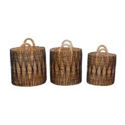 3pk Banana Leaf Storage Baskets Brown - Olivia & May -Storage Specialty Store GUEST 206d1513 d3f0 4114 8fbc 6a0e7795100c
