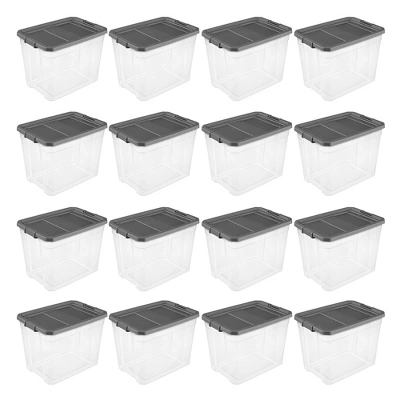 Sterilite 108 Qt. Clear Stacker Storage Container Tote W/ Latching Lid 8 Sterilite 108 Qt. Clear Stacker Storage Container Tote W/ Latching Lid - Image 8