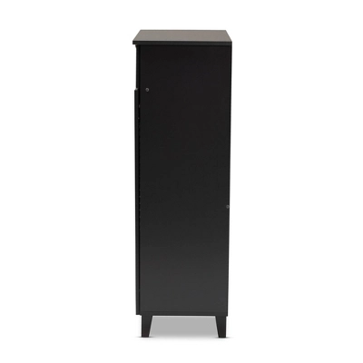 Shelf Wood Shoe Storage Cabinet With Drawer Coolidge Black - Baxton Studio 3 Shelf Wood Shoe Storage Cabinet With Drawer Coolidge Black - Baxton Studio - Image 3