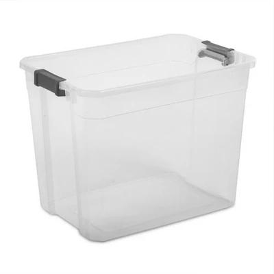 Sterilite 108 Qt. Clear Stacker Storage Container Tote W/ Latching Lid 2 Sterilite 108 Qt. Clear Stacker Storage Container Tote W/ Latching Lid - Image 2