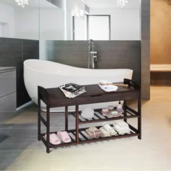 Costway 3-Tier Bamboo Shoe Bench Entryway Storage Rack Organizer Home Hallway BrownNature 19 Costway 3-Tier Bamboo Shoe Bench Entryway Storage Rack Organizer Home Hallway BrownNature -Storage Specialty Store GUEST 25798336 db79 47aa af8c 51508858cb6d