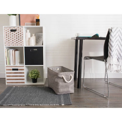 16" X 10" X 12" Medium Polyester Variegated Rectangle Storage Bin Gray - Design Imports 4 16" X 10" X 12" Medium Polyester Variegated Rectangle Storage Bin Gray - Design Imports - Image 4