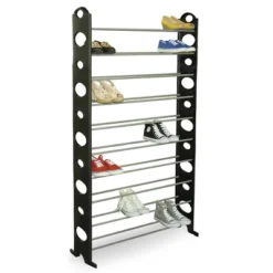 Home Basics 50 Pair Metal Shoe Rack, Black -Storage Specialty Store GUEST 2843ec74 1194 4427 b693 eec40583efc1