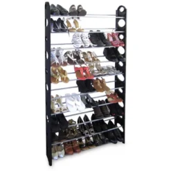 Home Basics 50 Pair Metal Shoe Rack, Black -Storage Specialty Store GUEST 2c58bbd6 867b 4416 a5ce 24fb4b380f3f