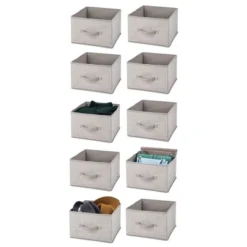 MDesign Soft Fabric Closet Storage Organizer Cube Bin, 10 Pack -Storage Specialty Store GUEST 2dab0691 0edb 4e94 a79c 1e1efc0b9548