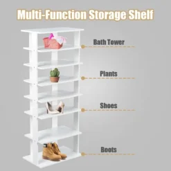 Costway Patented Wooden Shoes Storage Stand 7 Tiers Big Shoe Rack Organizer Multi-Shoe Rack -Storage Specialty Store GUEST 2f80f6f1 4198 4b61 b908 4a2ee3d91ab6