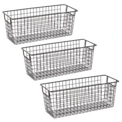 Farmlyn Creek 3 Pack Metal Wire Storage Baskets For Shelves, Pantry, Closet, Long Narrow Organizer Bin, Black, 16 X 6 X 6 In 13 Farmlyn Creek 3 Pack Metal Wire Storage Baskets For Shelves, Pantry, Closet, Long Narrow Organizer Bin, Black, 16 X 6 X 6 In -Storage Specialty Store GUEST 30af4469 f15d 42b6 9cbf c8f5d8b03490