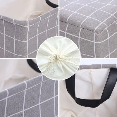 Unique Bargains Foldable Baskets Canvas Fabric Cube Container With Rope Handles Storage Bins 2 Unique Bargains Foldable Baskets Canvas Fabric Cube Container With Rope Handles Storage Bins - Image 2