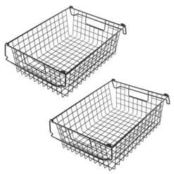 Set Of 2 Storage Bins - Basket Set For Toy, Kitchen, Closet, And Bathroom Storage - Large Shelf Organizers With Handles By Home-Complete (Black) 16 Set Of 2 Storage Bins - Basket Set For Toy, Kitchen, Closet, And Bathroom Storage - Large Shelf Organizers With Handles By Home-Complete (Black) -Storage Specialty Store GUEST 322223c6 e4fc 4fed 87fa 128f1b44bd93