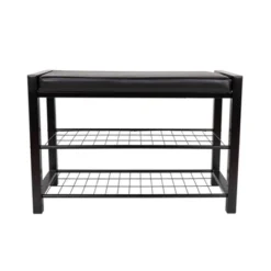 27" Leatherette Entryway 2 Racks Shoe Bench - Danya B. -Storage Specialty Store GUEST 332e62bb 76b1 4f68 9222 7037e7d4431e