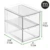 MDesign Plastic Stackable Bathroom Vanity Storage Organizer With Drawer