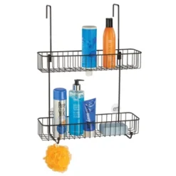 MDesign Wide Metal Over Door Hanging Shower Caddy, 2 Hooks And Baskets -Storage Specialty Store GUEST 347e0353 396f 4aa8 bf49 39b606dbd773