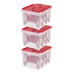IRIS USA Ornament Storage Box, Plastic Organization Container Bin, Clear/Red 14 IRIS USA Ornament Storage Box, Plastic Organization Container Bin, Clear/Red -Storage Specialty Store GUEST 3542f780 434c 4b09 b133 9a7ba67a3063