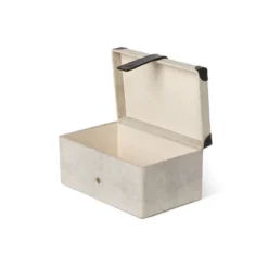 Park Hill Collection Antique Canvas Storage Box With Genuine Leather