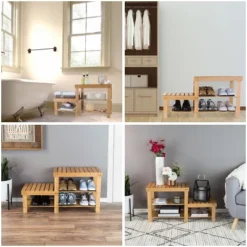 Hastings Home 2-Tier Bamboo Shoe Rack And Bench -Storage Specialty Store GUEST 367d84ec dae2 4b87 a7f3 4a8e0ef2c612