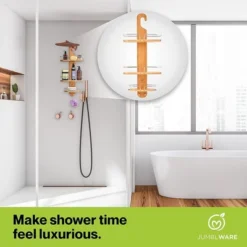 JumblWare Bamboo Shower Caddy, Hanging 3-Tier Shower Organizer -Storage Specialty Store GUEST 37f75c8c 8c61 4024 afa7 84bffab88808
