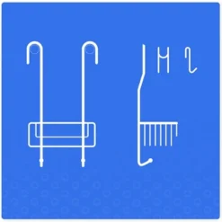 Bamodi 15" X 9" Shelf Hanging Stainless Steel Shower Caddy With Hooks - 2 Tier - Silver -Storage Specialty Store GUEST 3826f47d 3449 4312 82aa d880dd84d86c