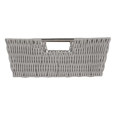 Simplify Rattan Tote With Sterling Silver Handles Gray 1 Simplify Rattan Tote With Sterling Silver Handles Gray