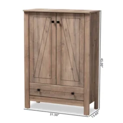 Derek Wood 1 Drawer Shoe Cabinet-Oak - Baxton Studio -Storage Specialty Store GUEST 390ef32e 233c 4852 adc9 dbcd4ab47b99